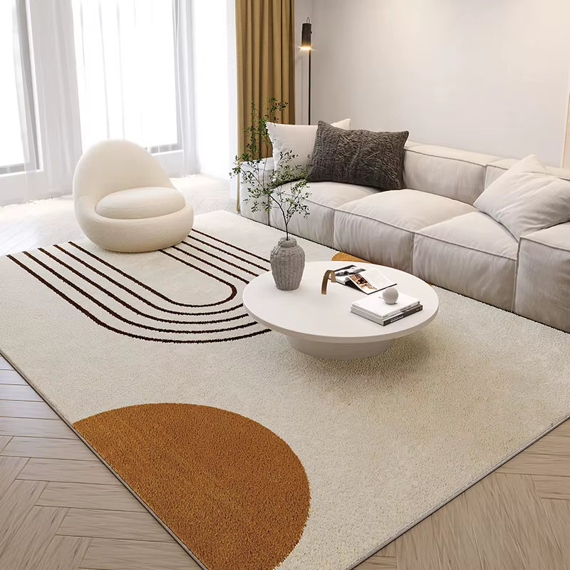 Nordic Style Living Room Decoration Plush Carpet Abstract Art Design Rugs for Bedroom Simple Line Soft Rug Home Thick Floor Mat