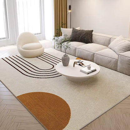 Nordic Style Living Room Decoration Plush Carpet Abstract Art Design Rugs for Bedroom Simple Line Soft Rug Home Thick Floor Mat