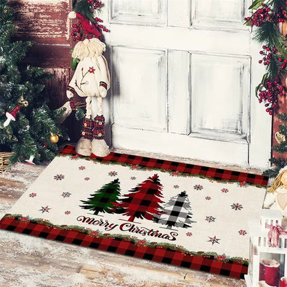 Christmas Welcome Entrance Doormat Decor Kitchen Hallway Rugs Bathroom Non-Slip Foot Rug Living Room Carpet Christmas Decoration
