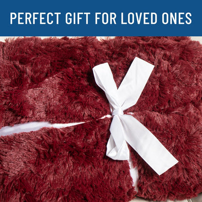 Soft & Comfortable Red Faux Fur Throw Blanket for Couch - (50"X65") Minky & Fluffy Fall Blankets & Throws, Plush Fuzzy Cover for Bed, Sofa & Living Room - Cozy Home Decor