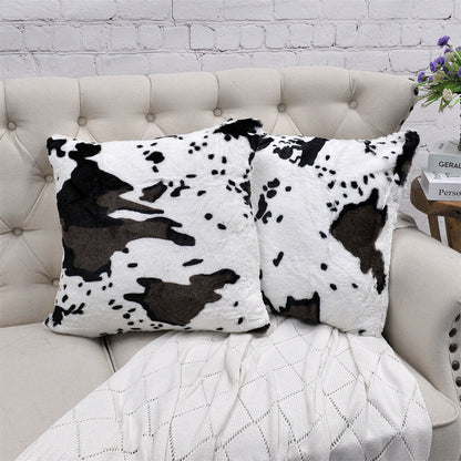 HST Cow Print Faux Fur Throw Blanket Soft Cozy Reversible Fall Winter Decor Gift