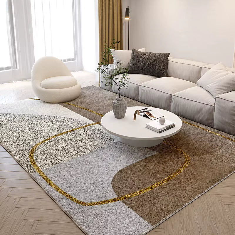 Nordic Style Living Room Decoration Plush Carpet Abstract Art Design Rugs for Bedroom Simple Line Soft Rug Home Thick Floor Mat