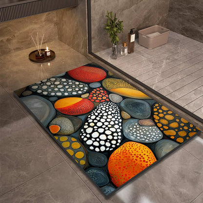 Stone Design Diatomite Bath Mat Bathroom Non-Slip Shower Foot Mats Absorbent Quick Dry Toilet Rugs Carpet Doormat Washable