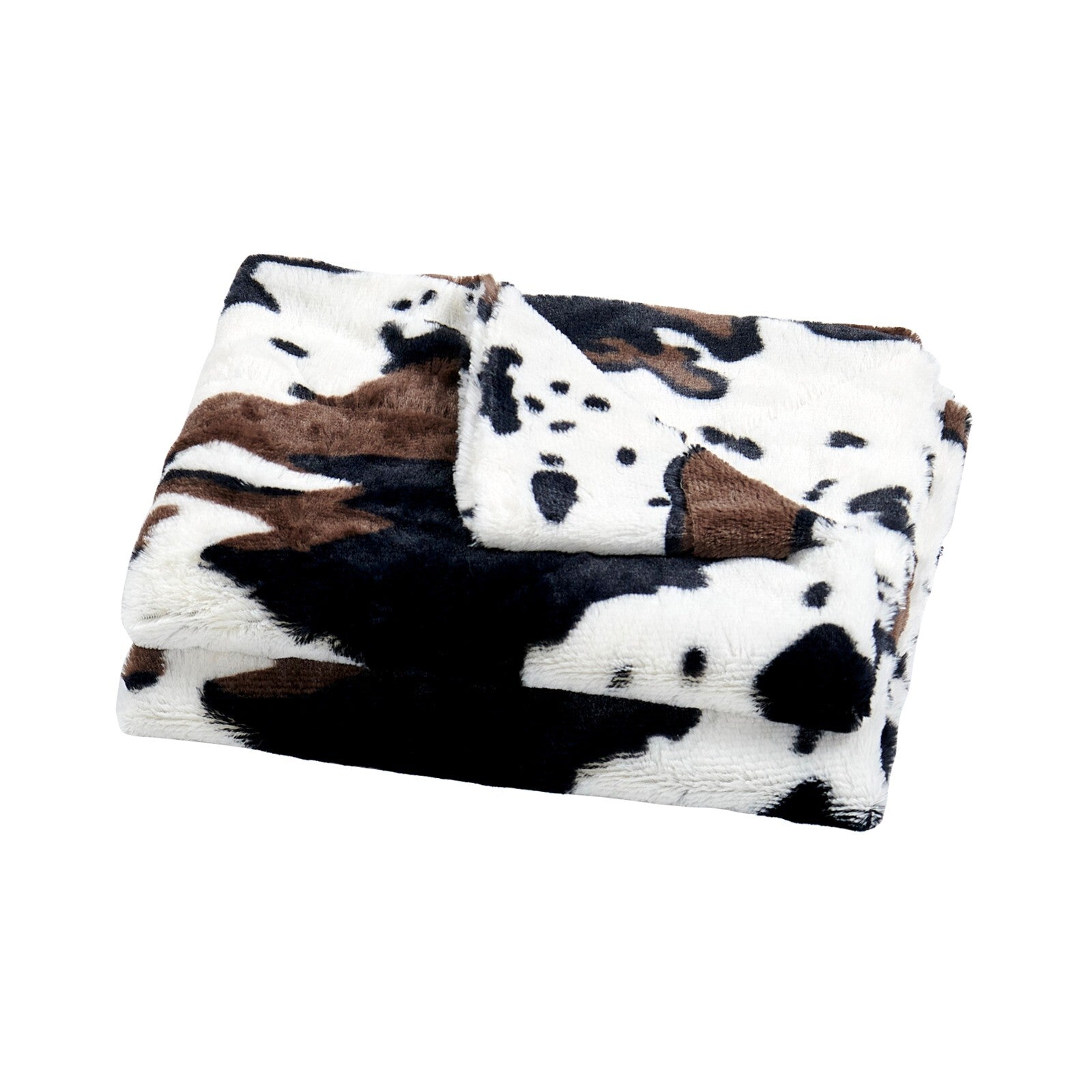 HST Cow Print Faux Fur Throw Blanket Soft Cozy Reversible Fall Winter Decor Gift