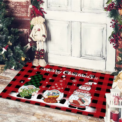 Christmas Welcome Entrance Doormat Decor Kitchen Hallway Rugs Bathroom Non-Slip Foot Rug Living Room Carpet Christmas Decoration