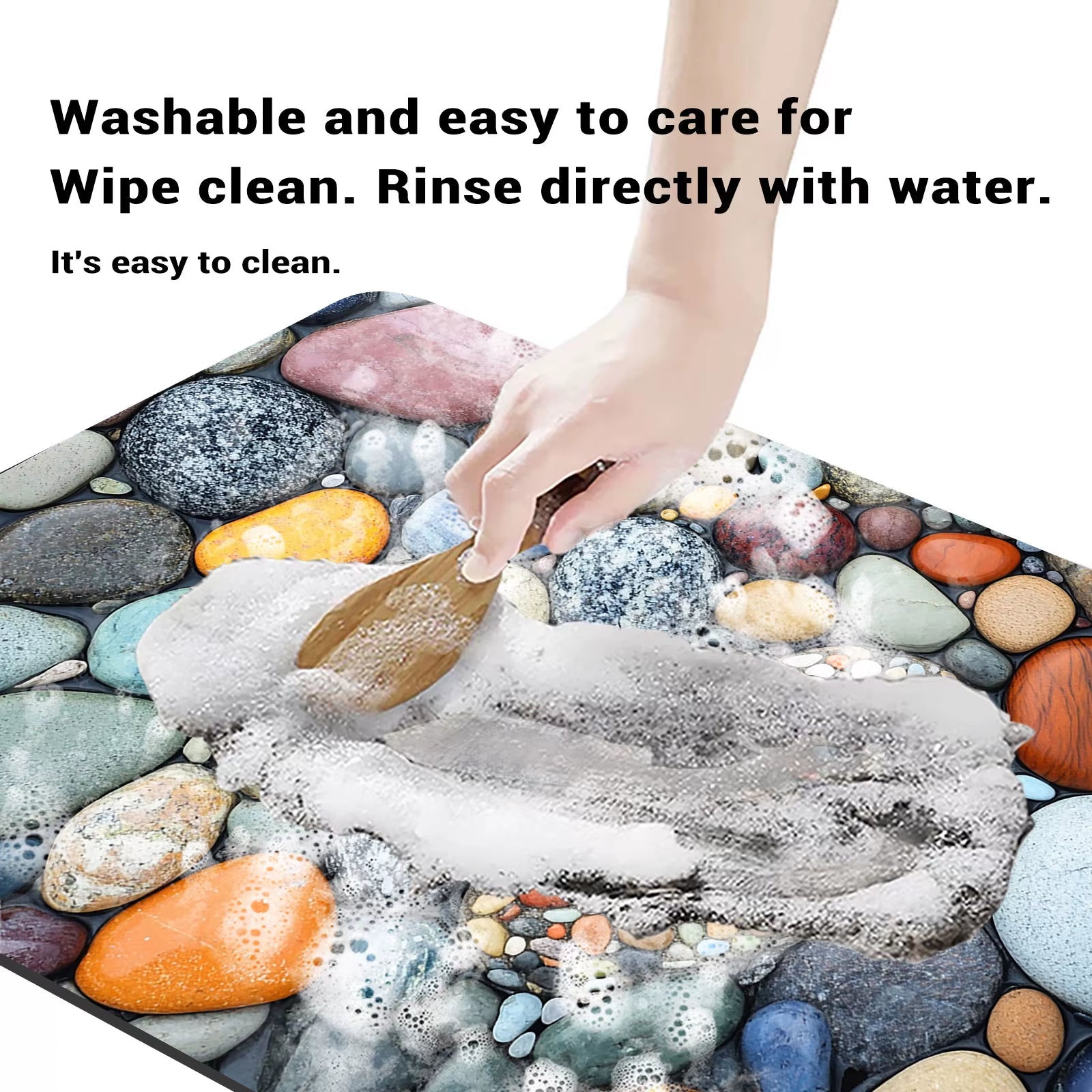 Stone Design Diatomite Bath Mat Bathroom Non-Slip Shower Foot Mats Absorbent Quick Dry Toilet Rugs Carpet Doormat Washable