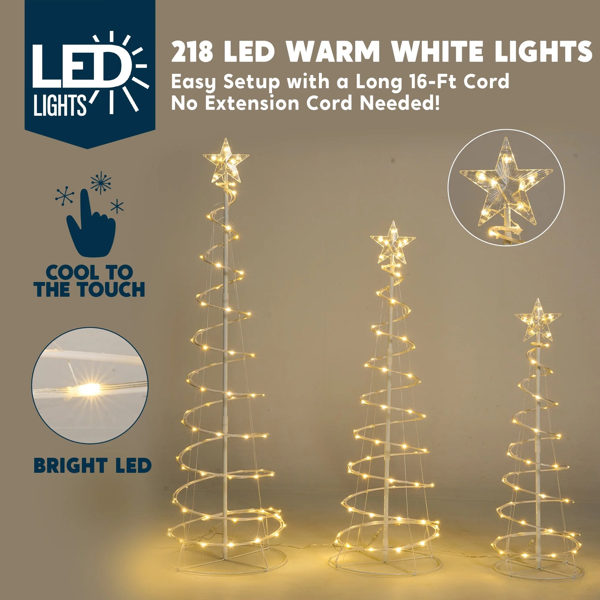 3 Pack Spiral Tree Christmas Decoration Outdoor,218 LED Christmas Tree Light Decorations,Christmas Yard Light with Stakes Decorations Outdoor Holiday Decor