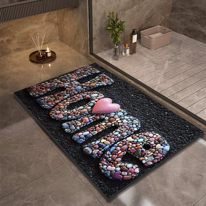 Stone Design Diatomite Bath Mat Bathroom Non-Slip Shower Foot Mats Absorbent Quick Dry Toilet Rugs Carpet Doormat Washable