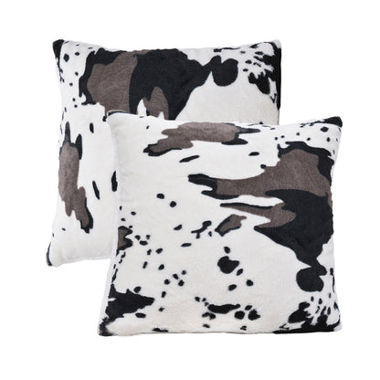HST Cow Print Faux Fur Throw Blanket Soft Cozy Reversible Fall Winter Decor Gift