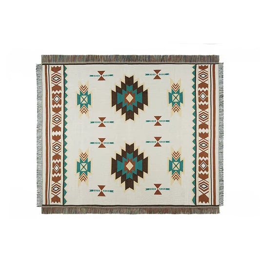 Tribal Blankets Indian Outdoor Rugs Camping Picnic Blanket Boho Decorative Bed Blankets Plaid Sofa Mats Travel Rug Tassels Linen