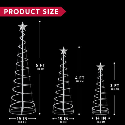 3 Pack Spiral Tree Christmas Decoration Outdoor,218 LED Christmas Tree Light Decorations,Christmas Yard Light with Stakes Decorations Outdoor Holiday Decor