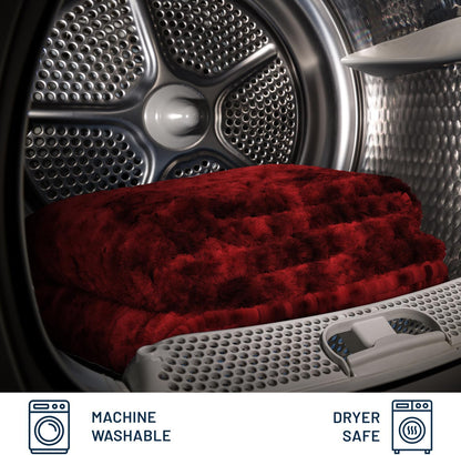 Soft & Comfortable Red Faux Fur Throw Blanket for Couch - (50"X65") Minky & Fluffy Fall Blankets & Throws, Plush Fuzzy Cover for Bed, Sofa & Living Room - Cozy Home Decor