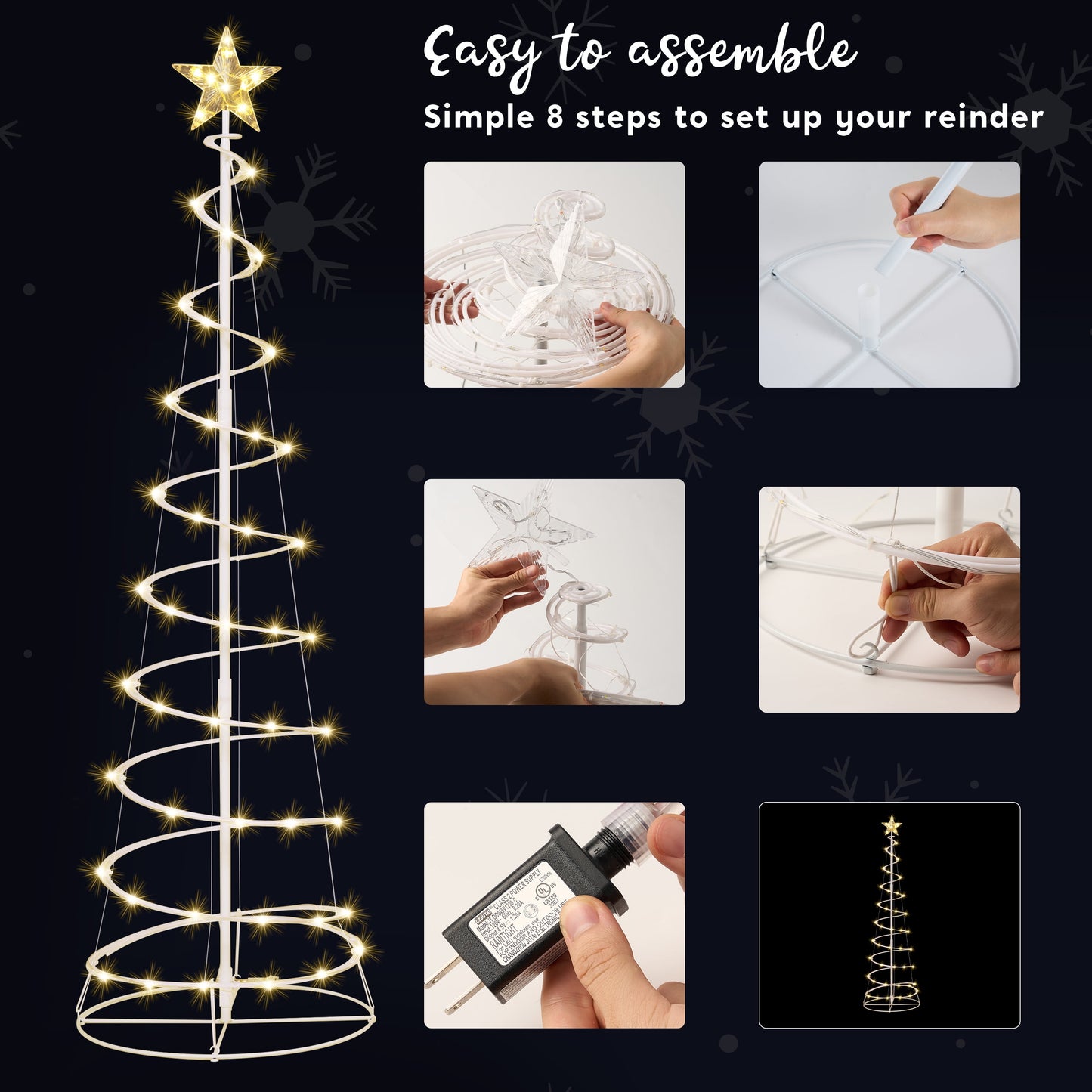 3 Pack Spiral Tree Christmas Decoration Outdoor,218 LED Christmas Tree Light Decorations,Christmas Yard Light with Stakes Decorations Outdoor Holiday Decor