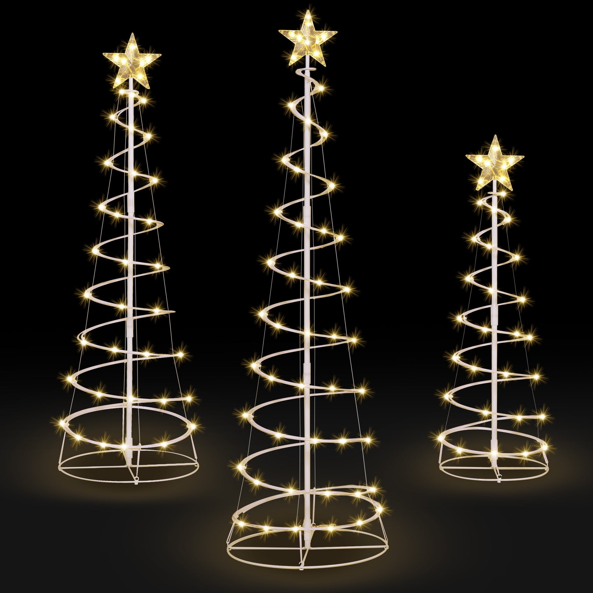 3 Pack Spiral Tree Christmas Decoration Outdoor,218 LED Christmas Tree Light Decorations,Christmas Yard Light with Stakes Decorations Outdoor Holiday Decor