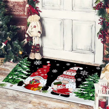 Christmas Welcome Entrance Doormat Decor Kitchen Hallway Rugs Bathroom Non-Slip Foot Rug Living Room Carpet Christmas Decoration