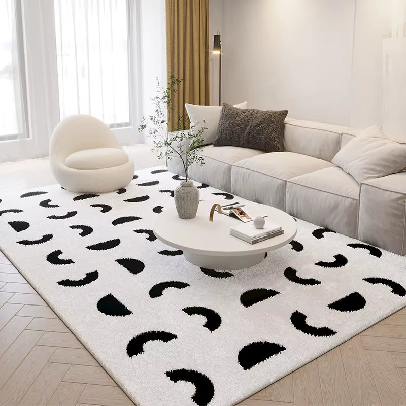 Nordic Style Living Room Decoration Plush Carpet Abstract Art Design Rugs for Bedroom Simple Line Soft Rug Home Thick Floor Mat