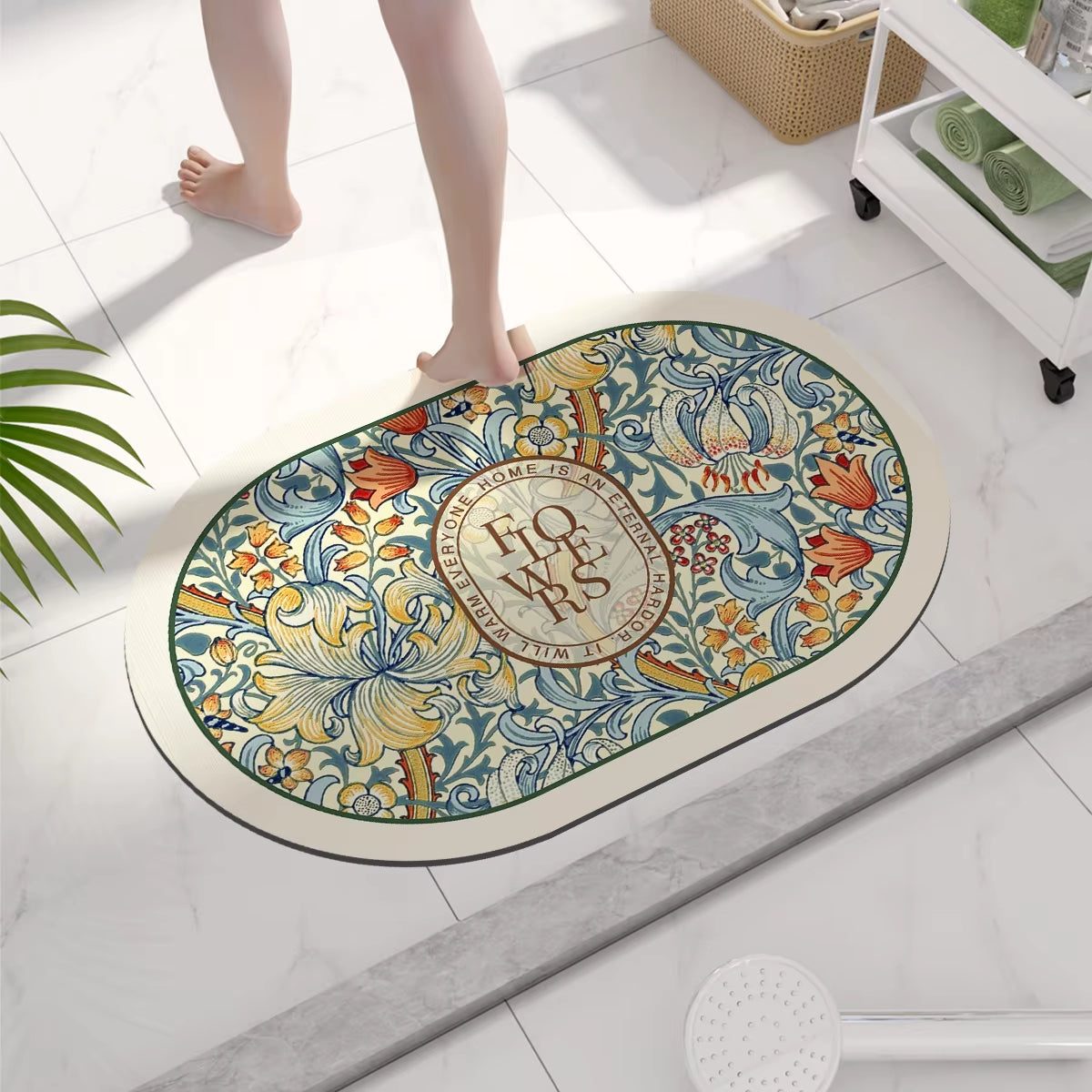 Diatomaceous Earth Bath Mat Non-Slip Quick Dry Bathroom Rug Super Absorbent Shower Rugs Toilet Pad Doormat Washable