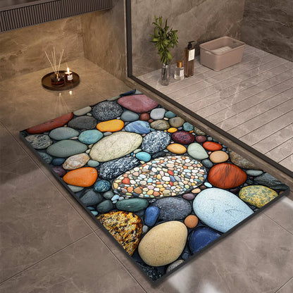 Stone Design Diatomite Bath Mat Bathroom Non-Slip Shower Foot Mats Absorbent Quick Dry Toilet Rugs Carpet Doormat Washable