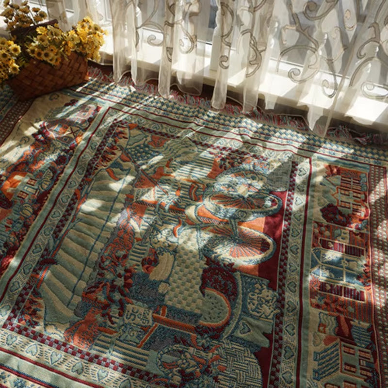 Double Sided Knitted Bohemian Soft Sofa Cover Blanket with Tassels Thread Couch Sleeping Rugs Vintage Home Bed Blanket